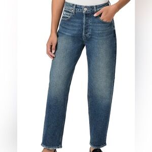 Paige Denim Alexis High Waisted Ankle Barrel Leg Ankle Jeans Lovejoy Distressed